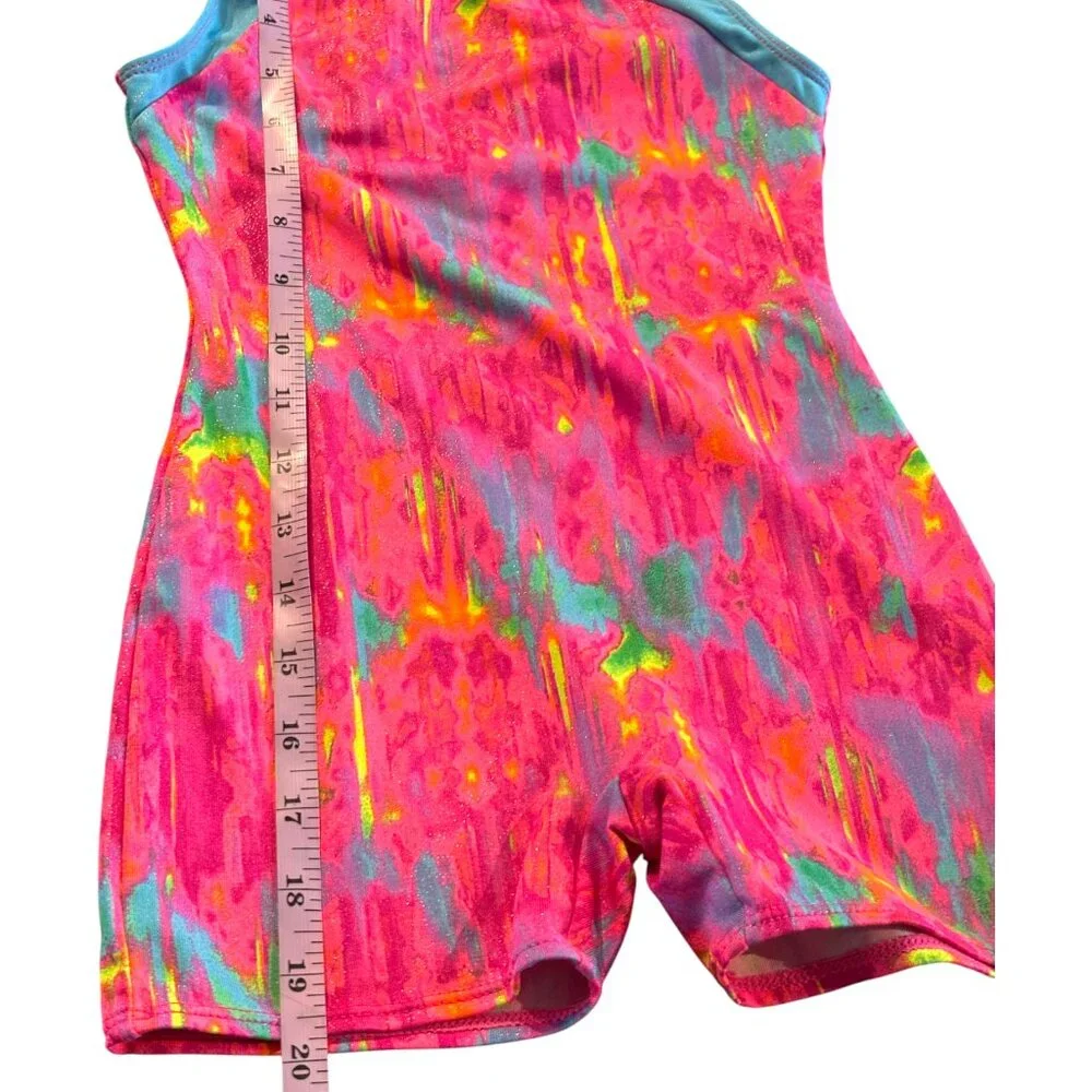 Freestyle by Danskin multicolor‎ Gymnastics Unitard Biketard Leotard Sz S 6-6X